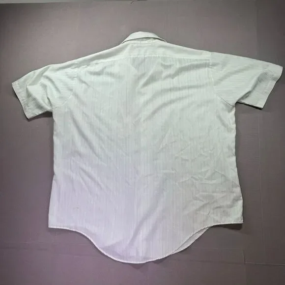 Vintage Arrow Kent Short Sleeve Shirt Mens 17.5 60s 70s Striped Skate Grunge - Picture 7 of 8